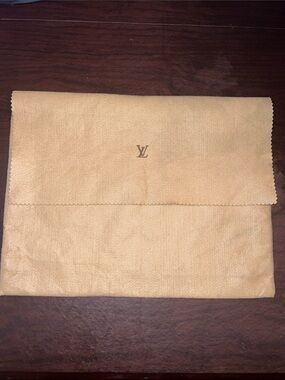 Fashion  Beige/Tan Fold-Over Logo Pouch